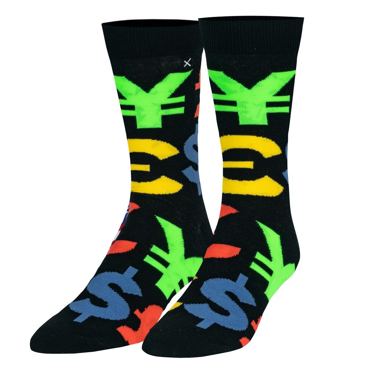 Money Symbols Multi - Mens Crew Straight Socks