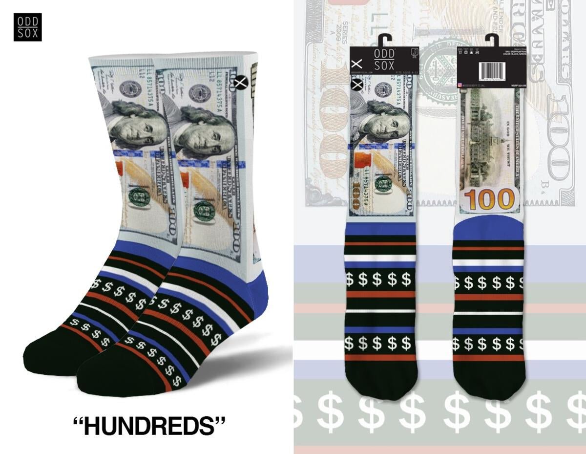 Hundreds (Sublimated Top/Knitted Bottom) Socks