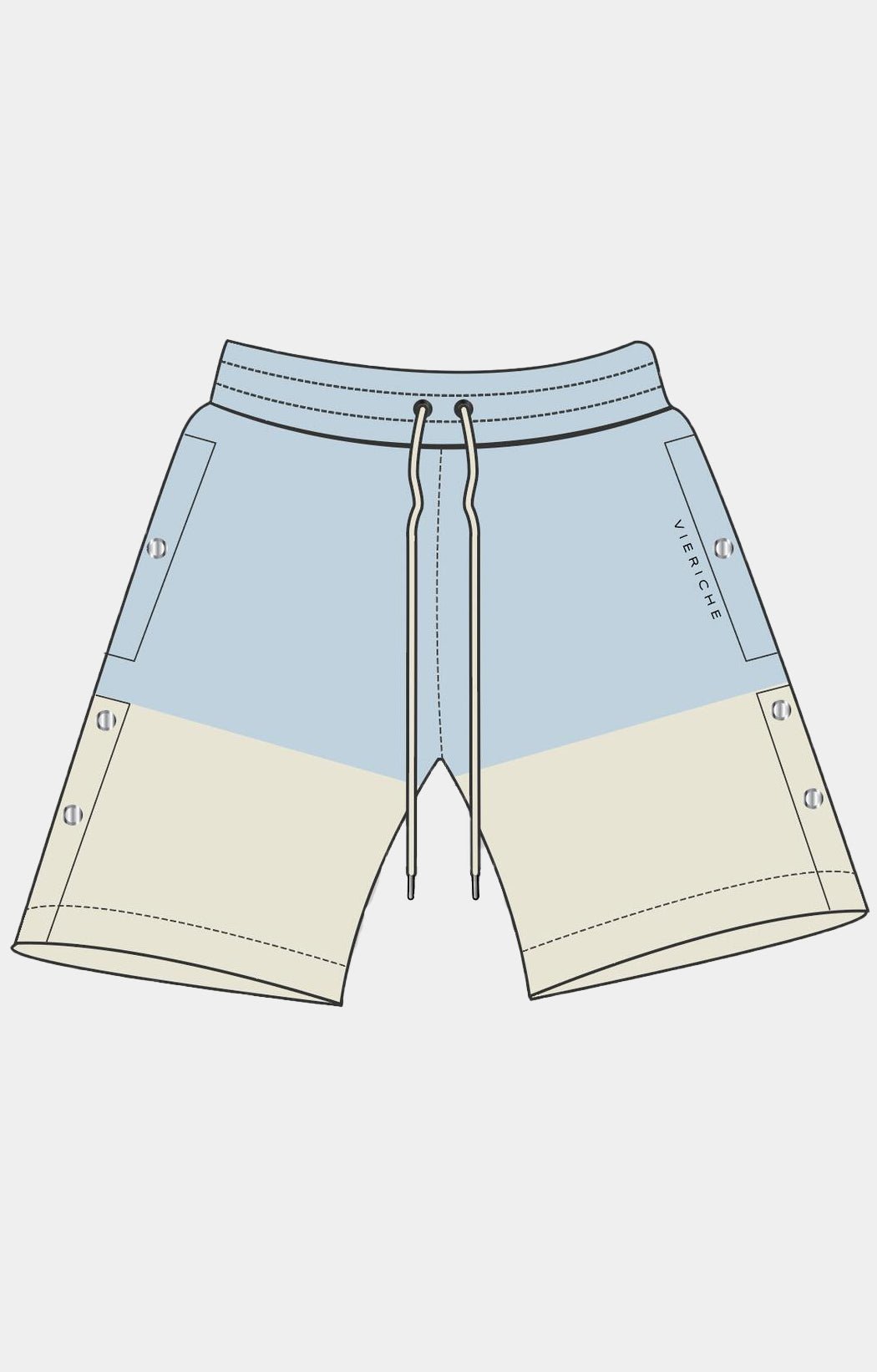 Vie Riche Wild Cowboy Shorts - Premium Cotton Cream/Light Blue
