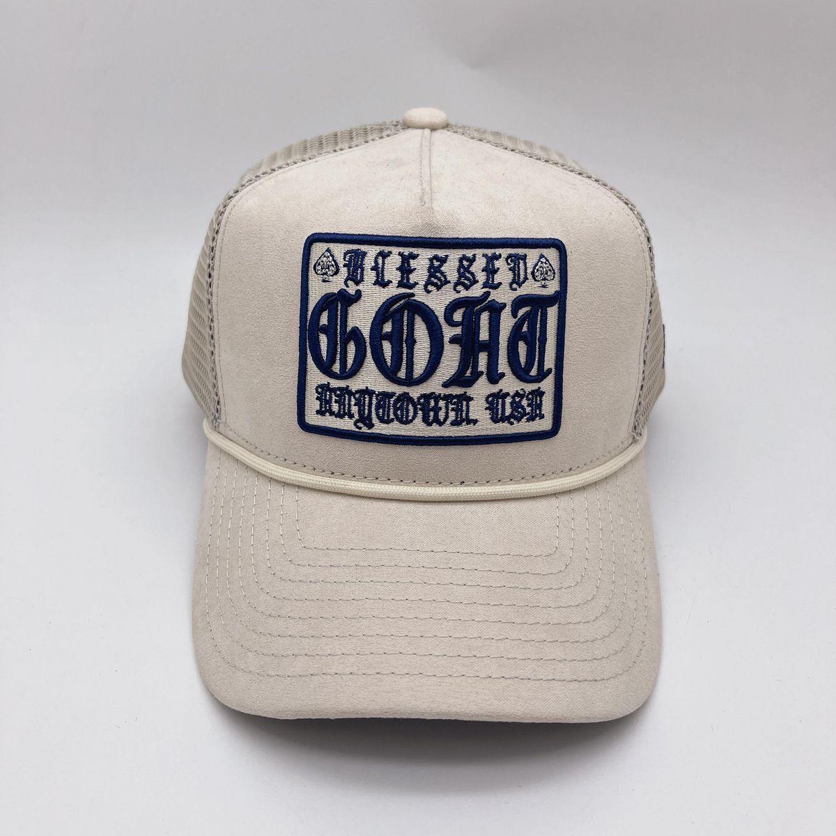Goat Trucker Hat - Cream (Suede)