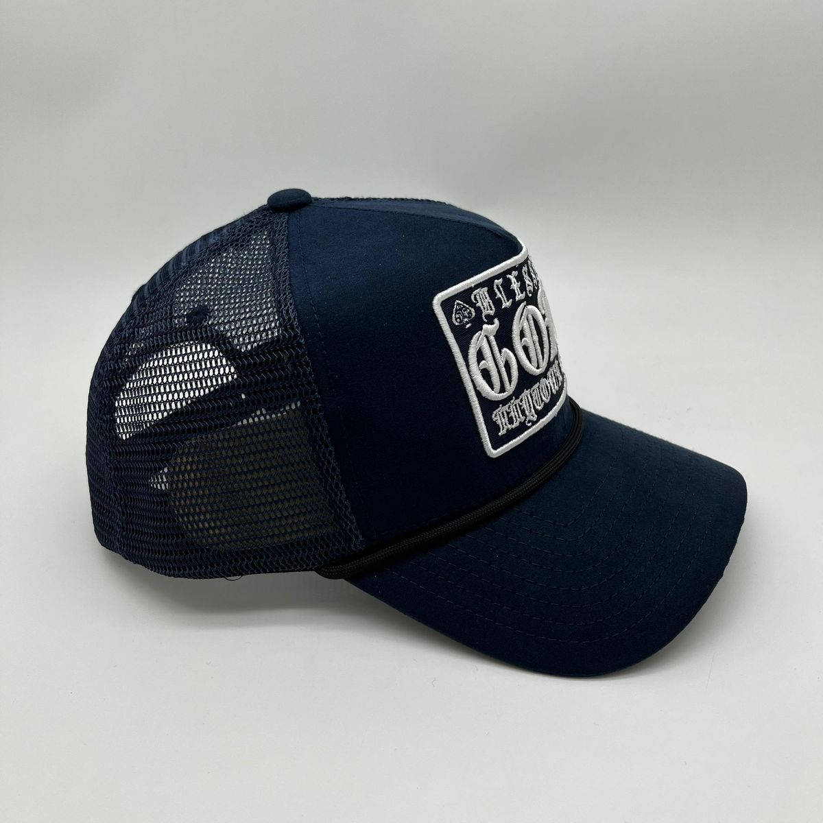 Goat Trucker Hat - Navy (Suede)