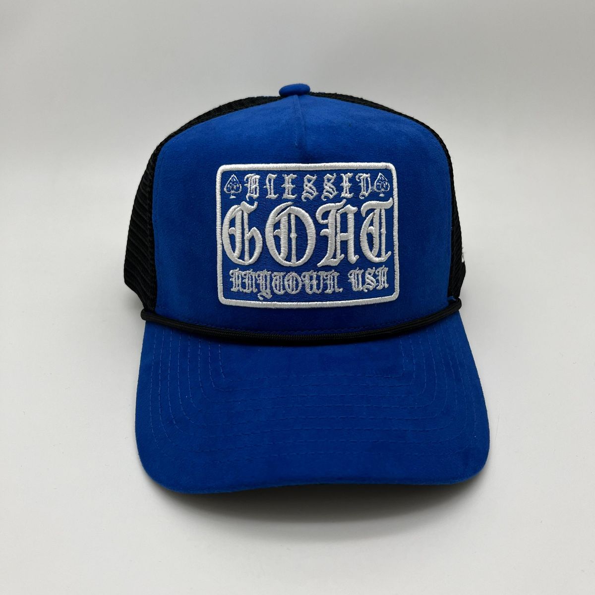 Goat Trucker Suede Hat - Royal Blue