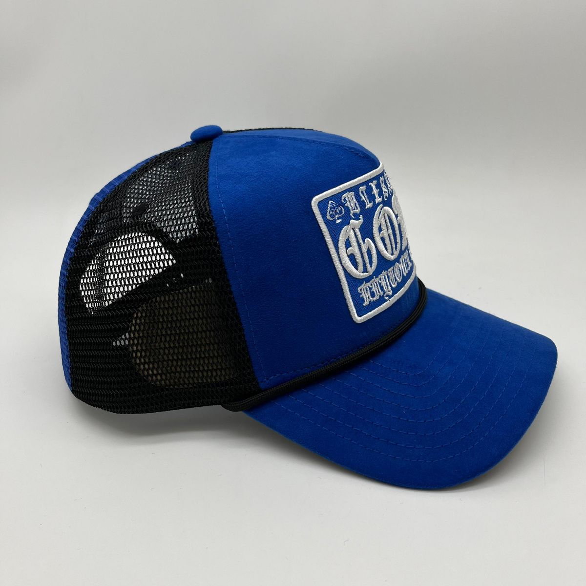 Goat Trucker Suede Hat - Royal Blue