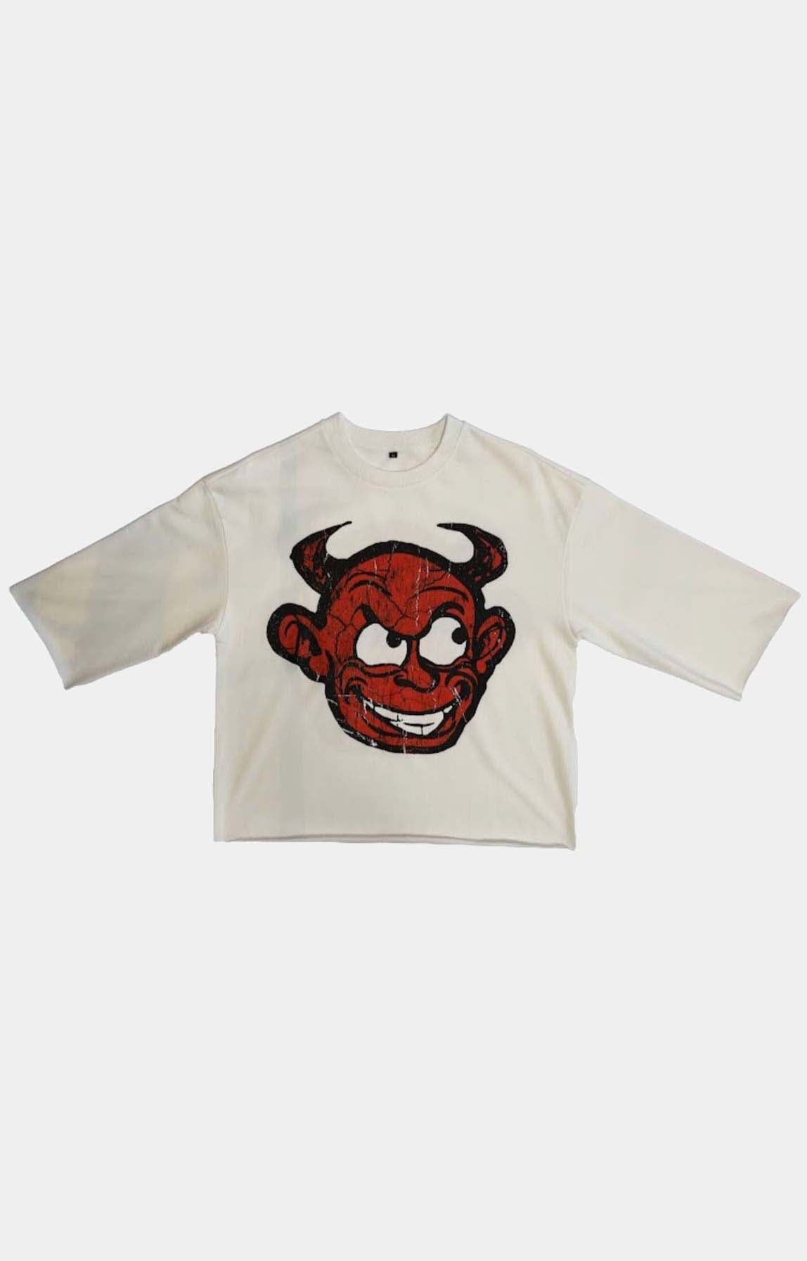 The Syndicate Devil Crop T-Shirt - White/Red