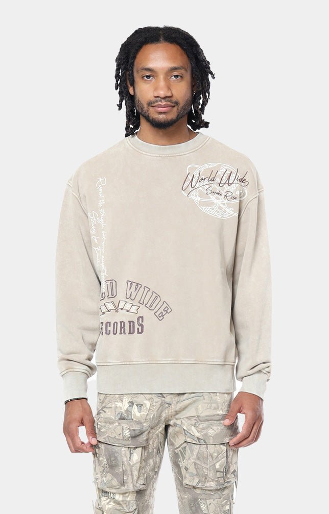 Smoke Rise Graphic Crewneck Sweatshirt - Beige