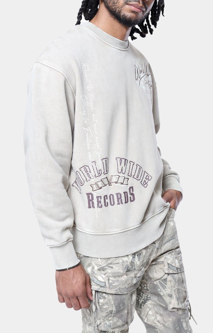 Smoke Rise Graphic Crewneck Sweatshirt - Beige