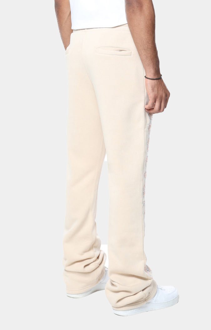 Smoke Rise Rhinestone Dystopia Fleece Pants - Cream/Clay