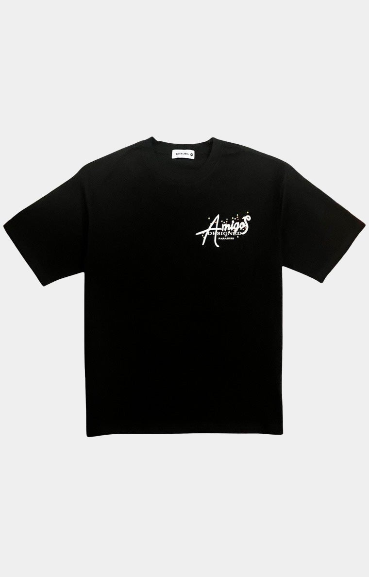 Black Label Amigos Heavy Cotton T-Shirt - Black