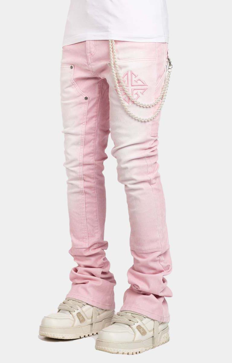 Guapi Velvet Pink Carpenter Stacked Denim