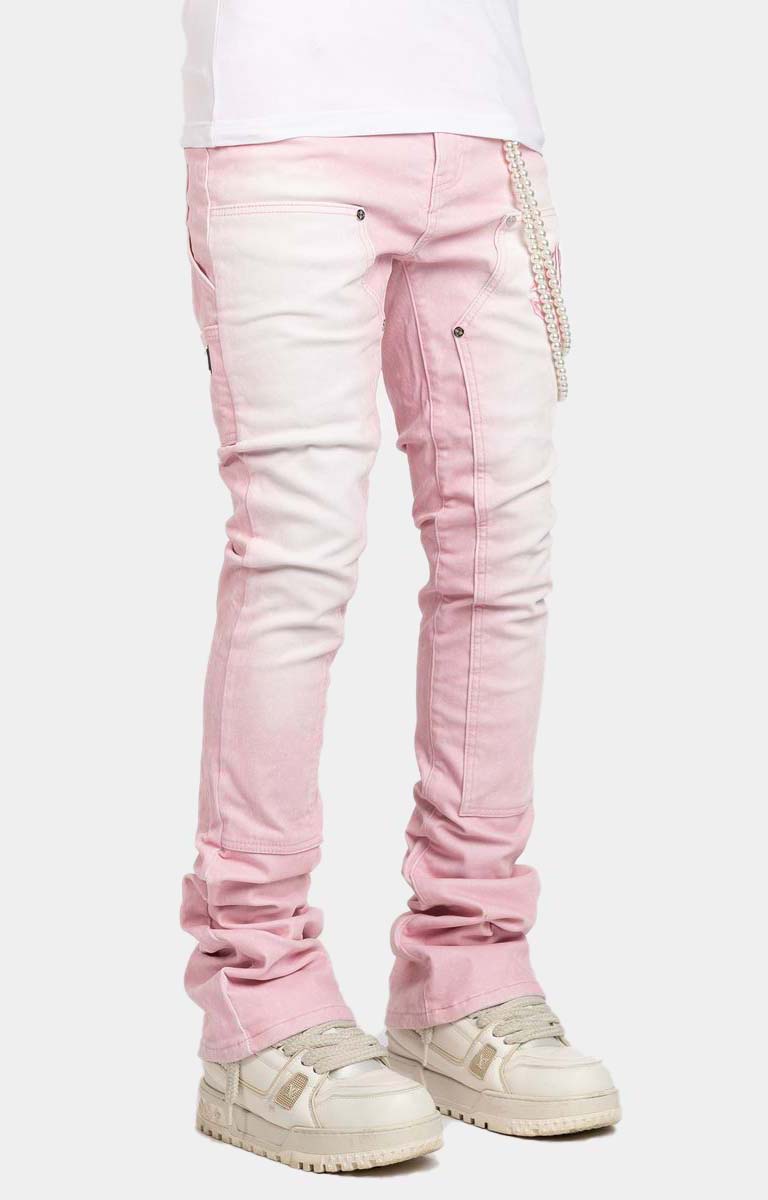 Guapi Velvet Pink Carpenter Stacked Denim