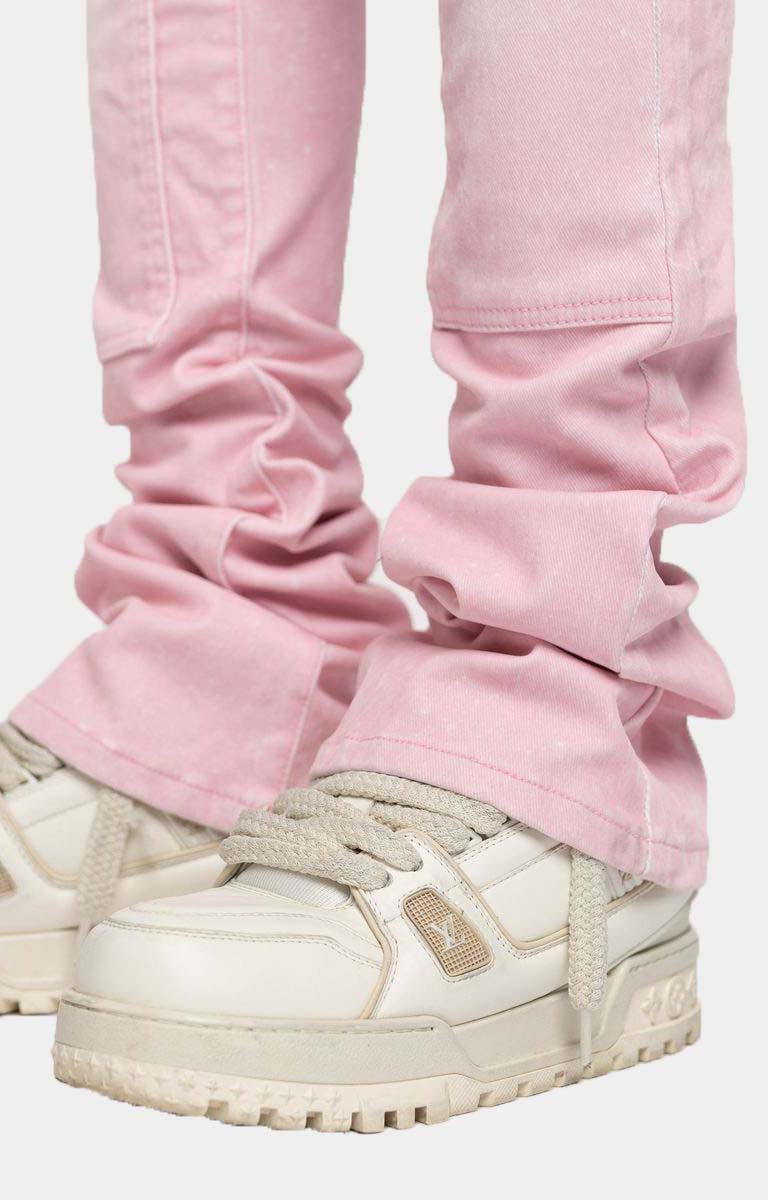 Guapi Velvet Pink Carpenter Stacked Denim