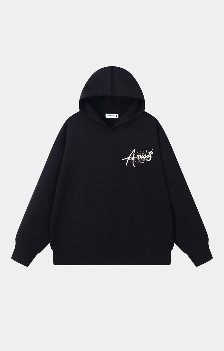 Black Label Amigos Heavy Cotton - Black Hoodie