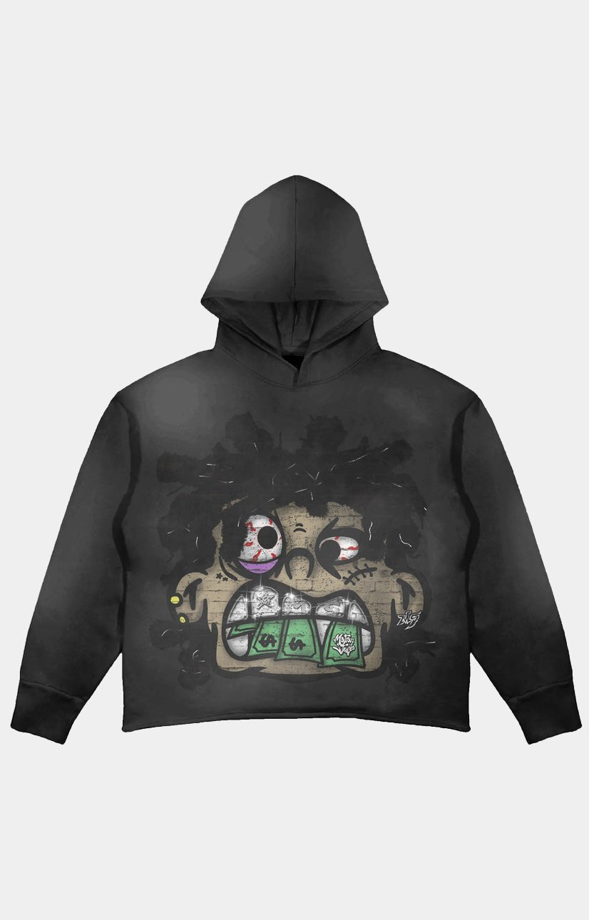 Hype Motion Crop Hoodie - No Emotion Black