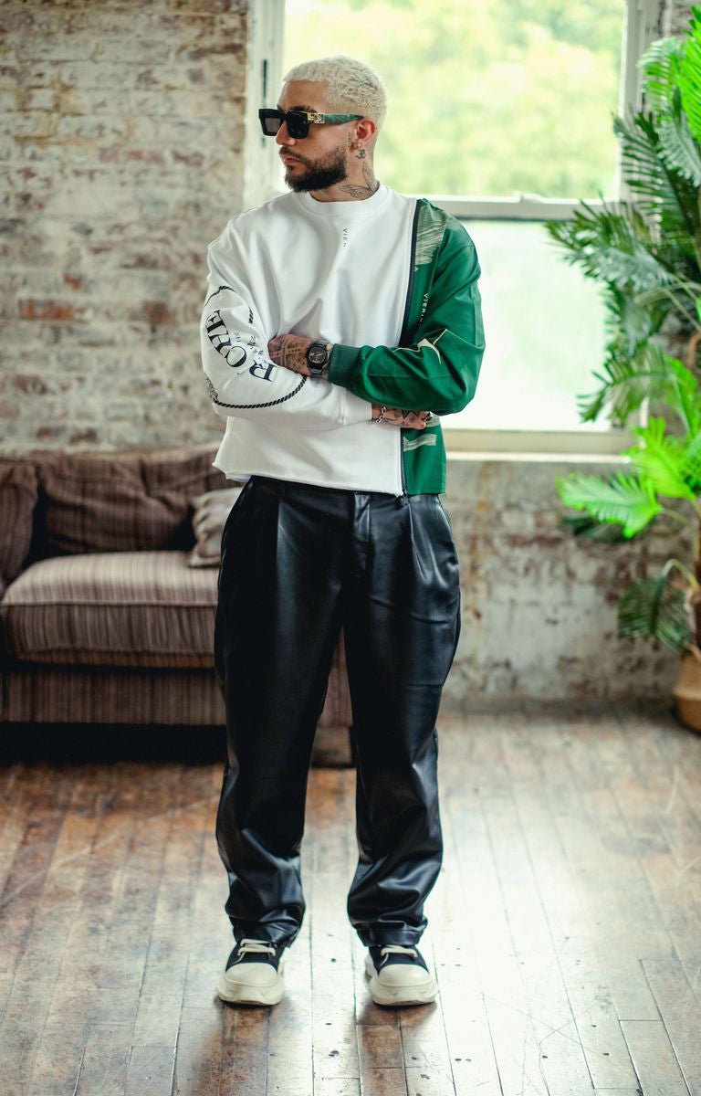 Vie Riche Mixmatch Logo Crew - White Convertible Sweatshirt