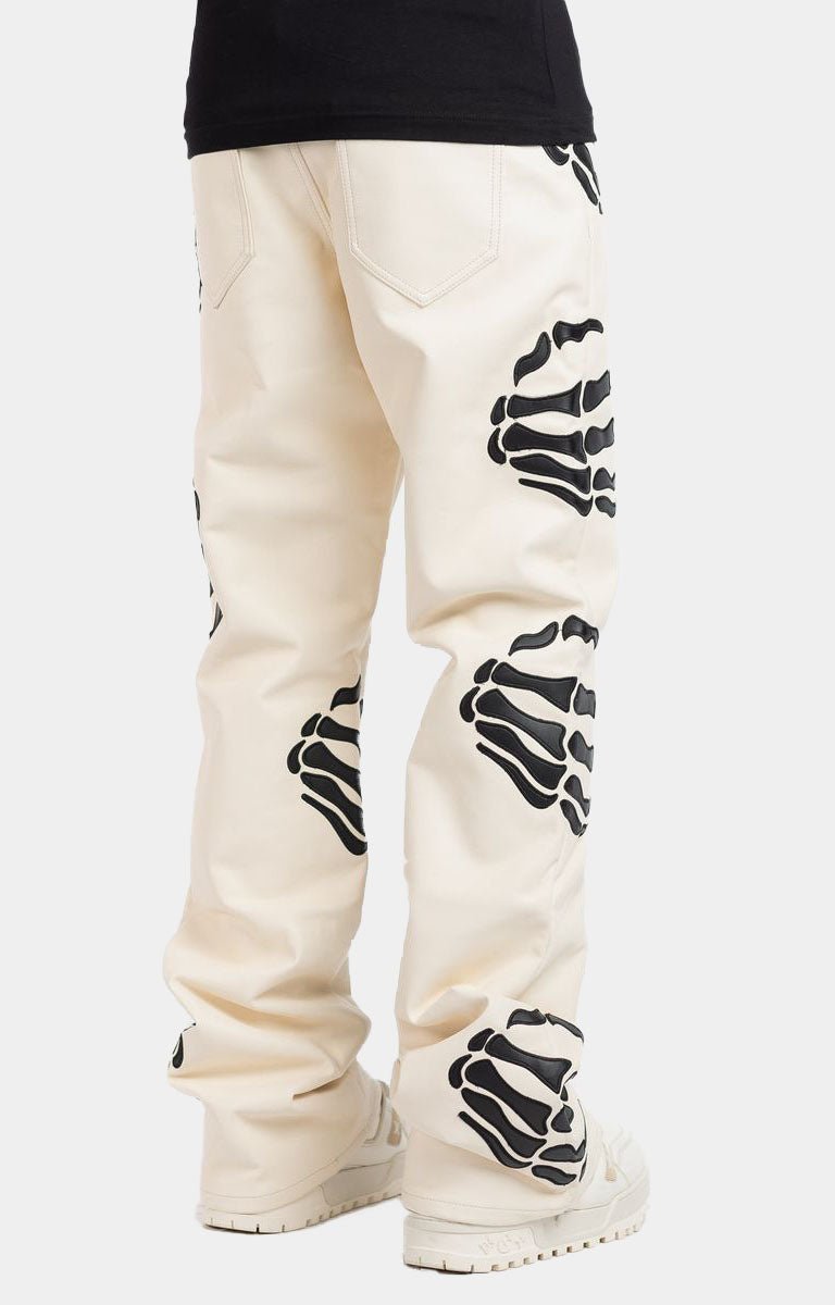 Guapi Cream Hell Dragger Leather Pant