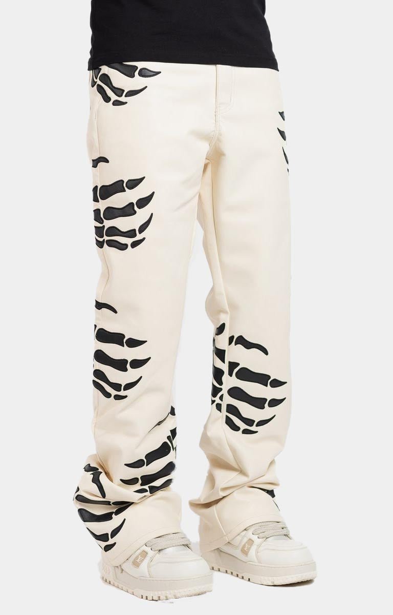 Guapi Cream Hell Dragger Leather Pant