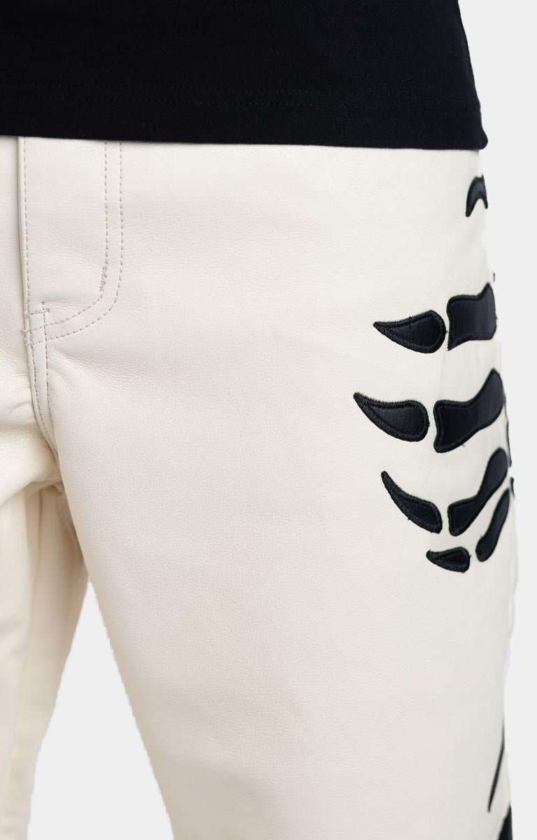 Guapi Cream Hell Dragger Leather Pant