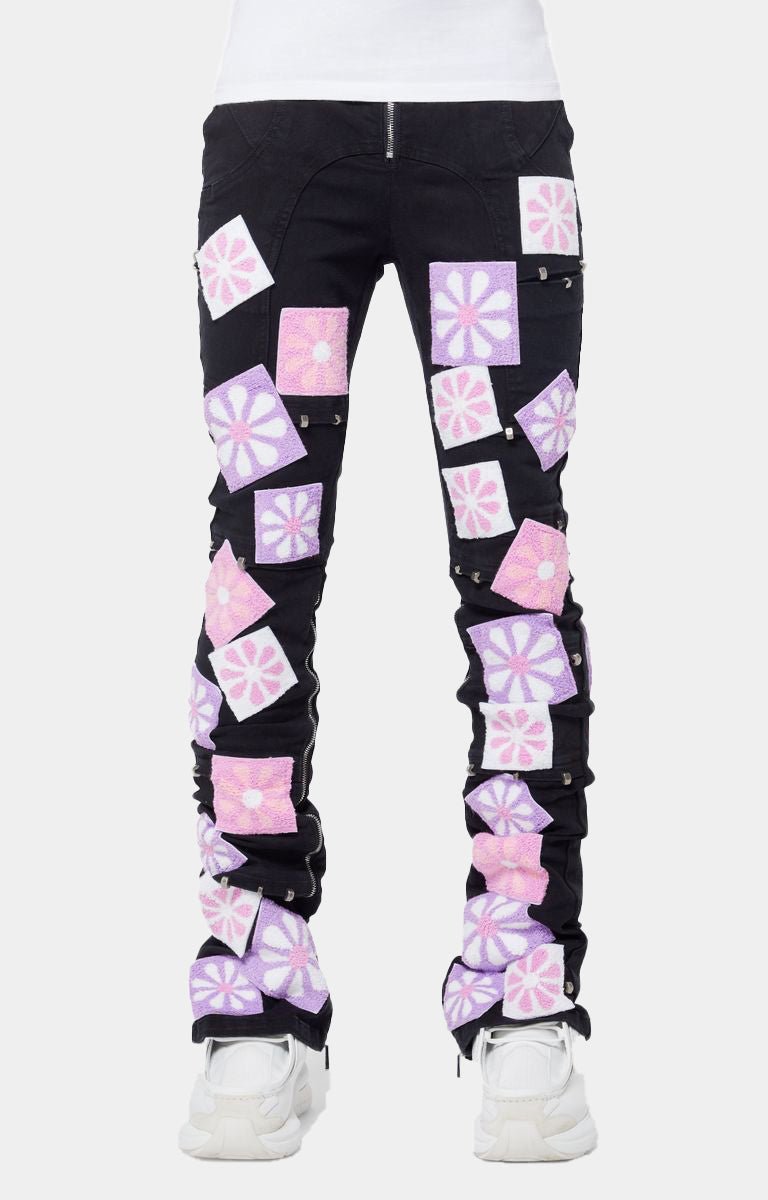 Guapi Obsidian Black Flowers Denim V2