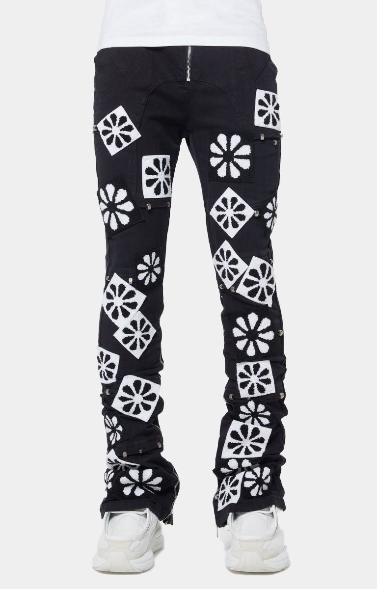 Guapi Obsidian Black Flowers Denim