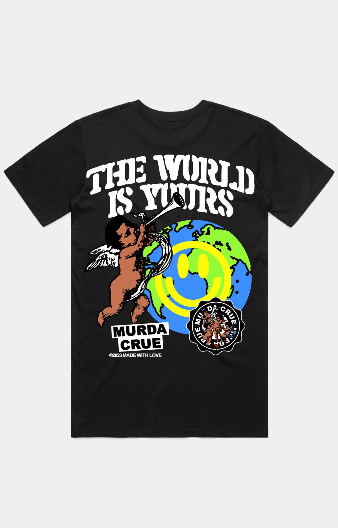 Murda Crue The World Is Yours Angel Tee - Black