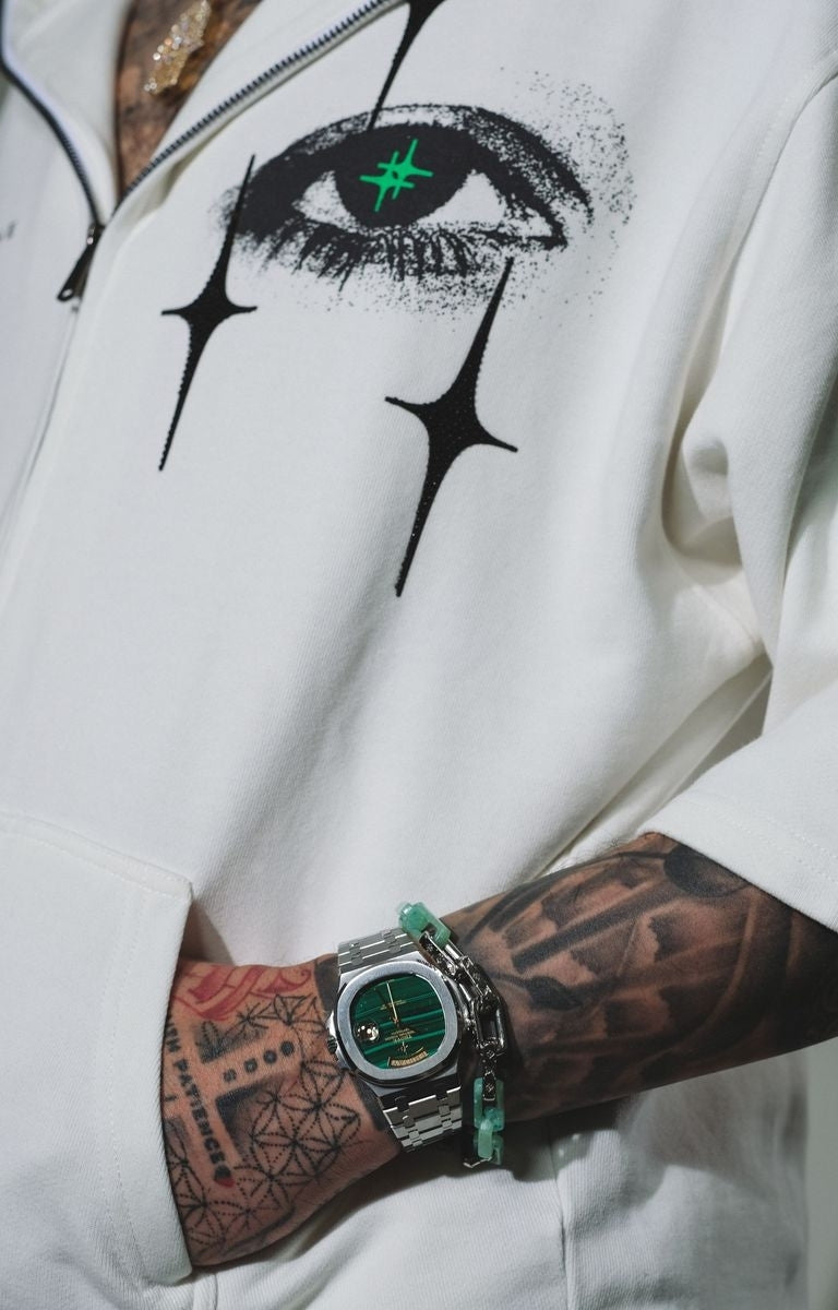 Vie Riche Digiworld Zip Sweatshirt Hoodie - White