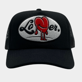 Lover Trucker Snapback Hat - Black