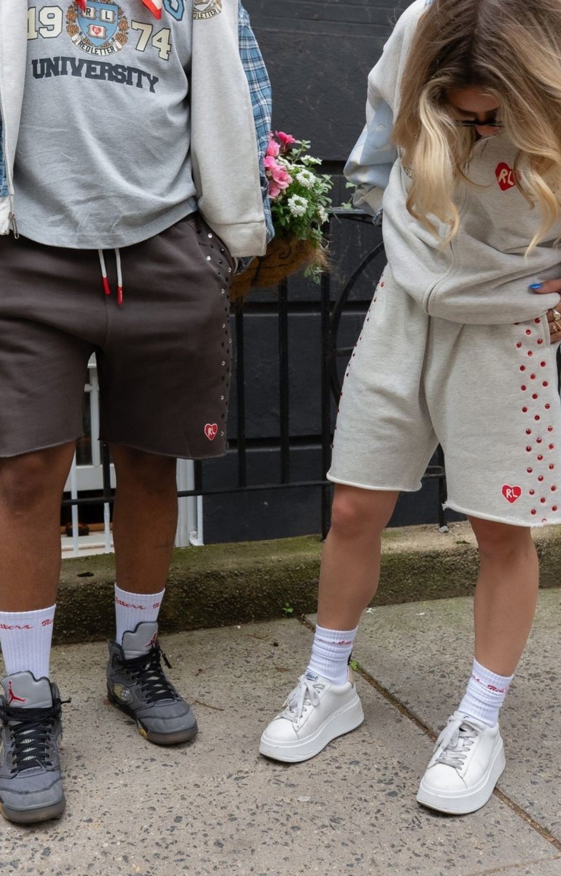 Red Letters Stoned Sweat Shorts - Charcoal