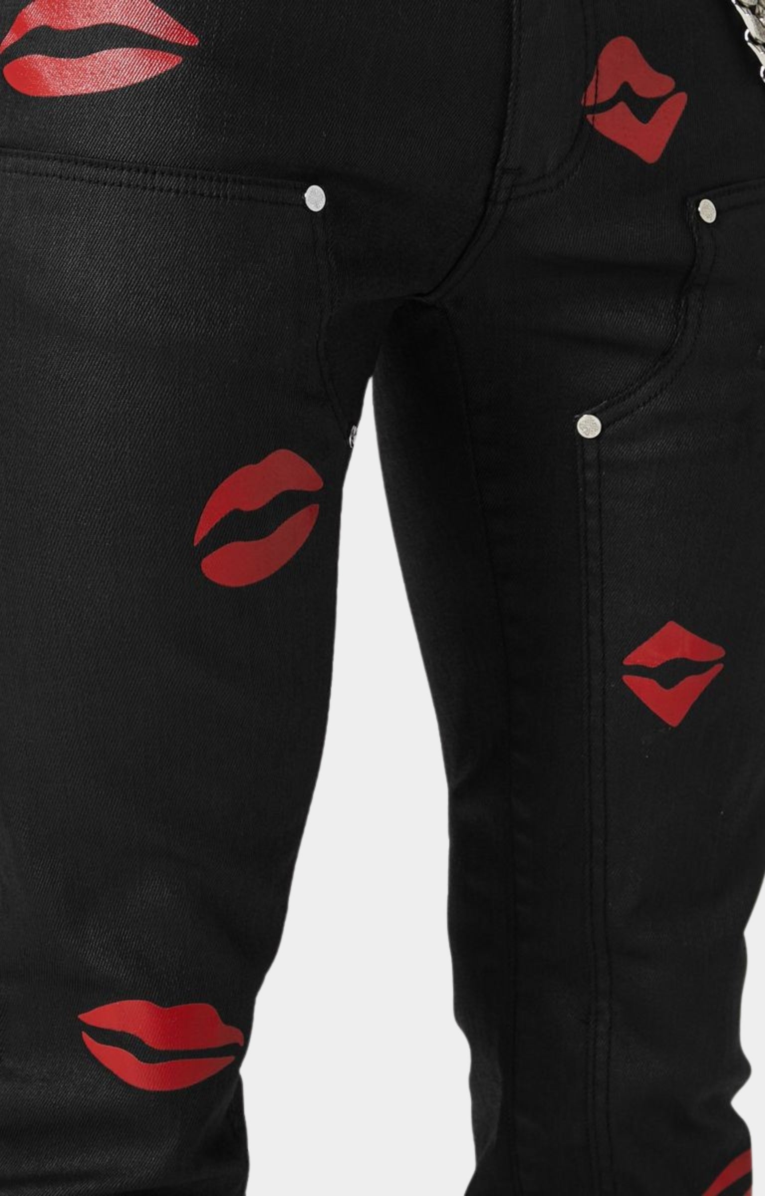 Guapi Waxed Kiss Chain Denim - Black