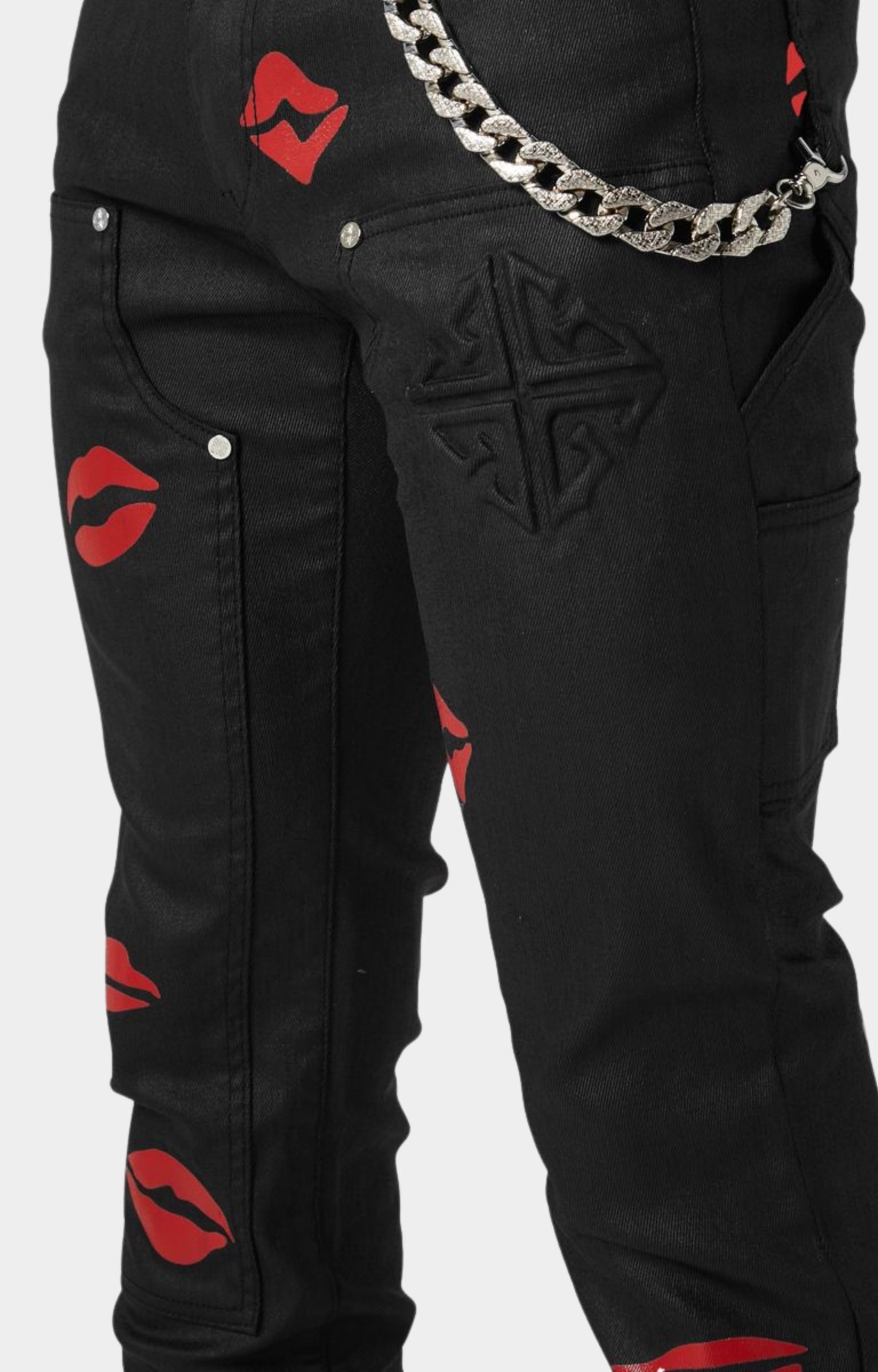 Guapi Waxed Kiss Chain Denim - Black