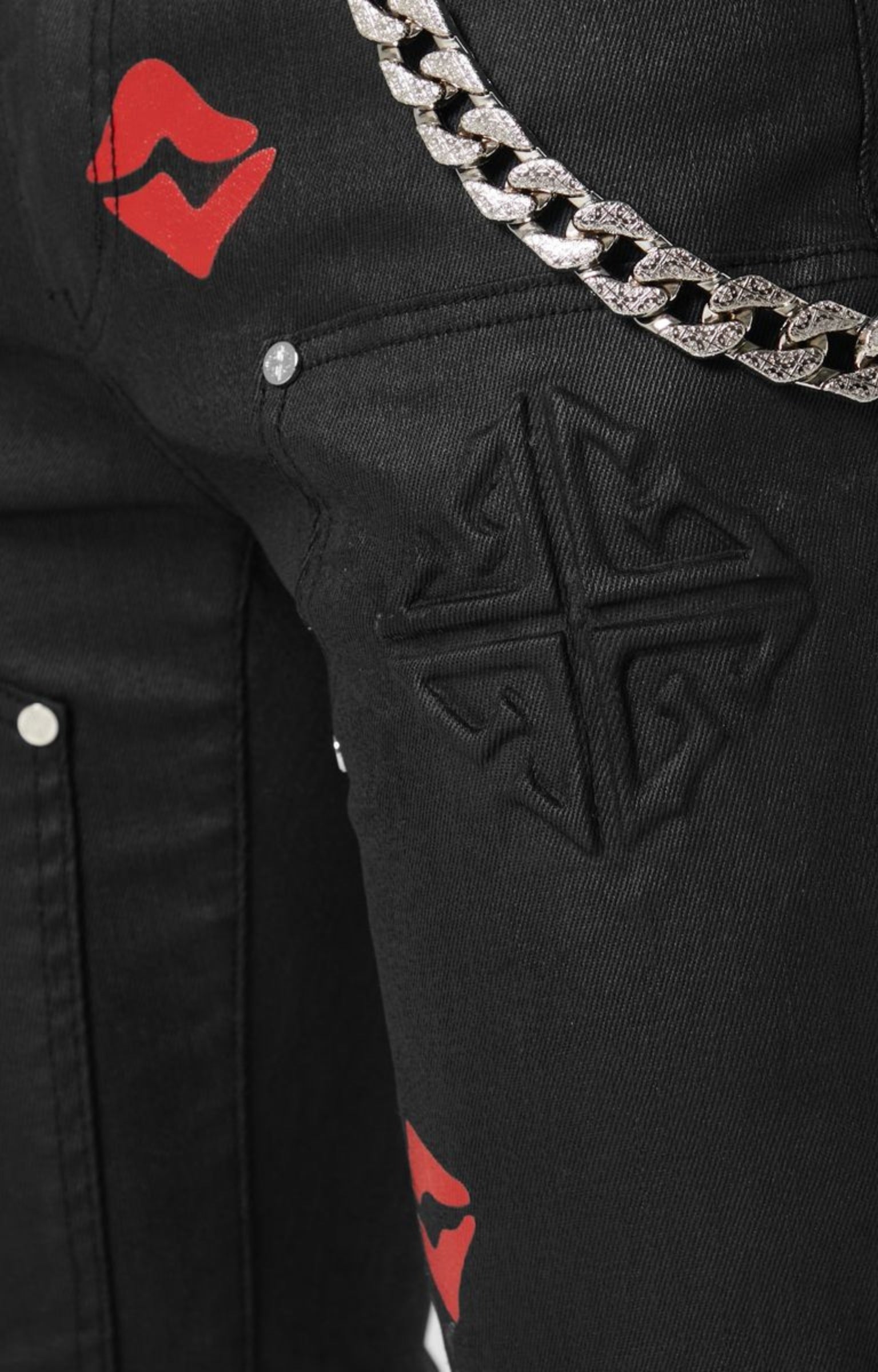 Guapi Waxed Kiss Chain Denim - Black