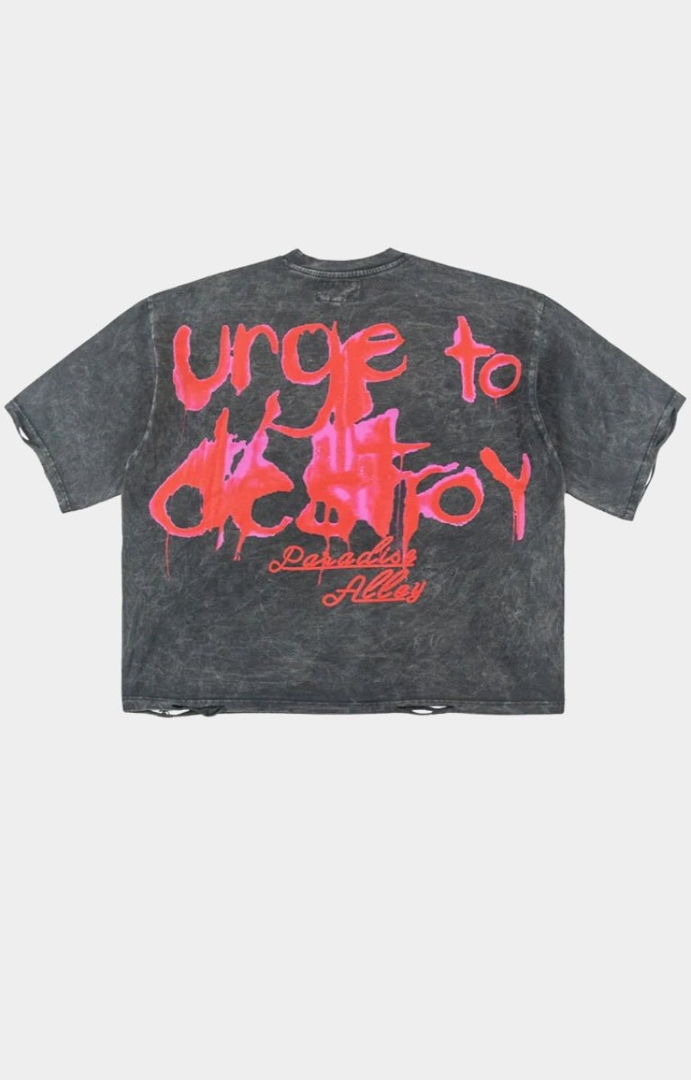Frost Crash Out Cropped Tee - Rhinestone Grey