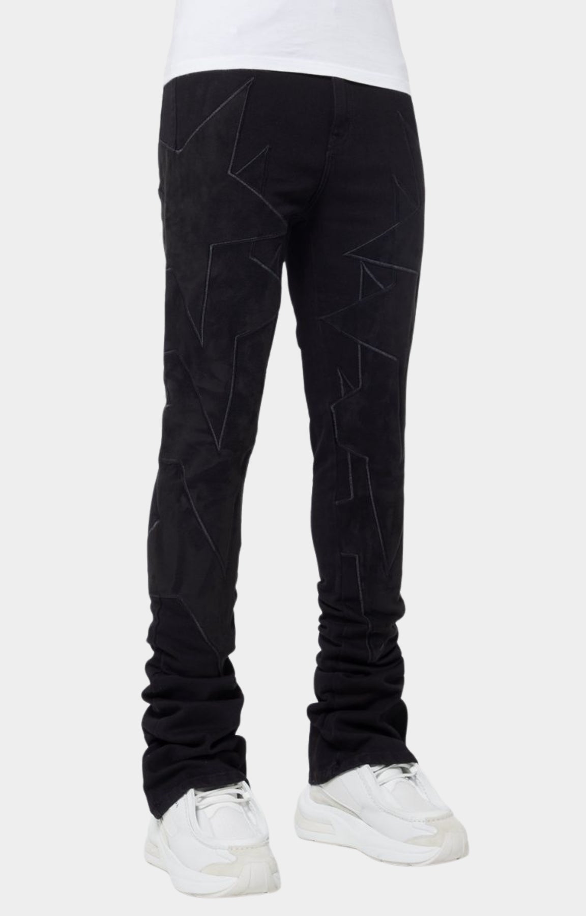 Guapi All Black Stars Stacked Denim