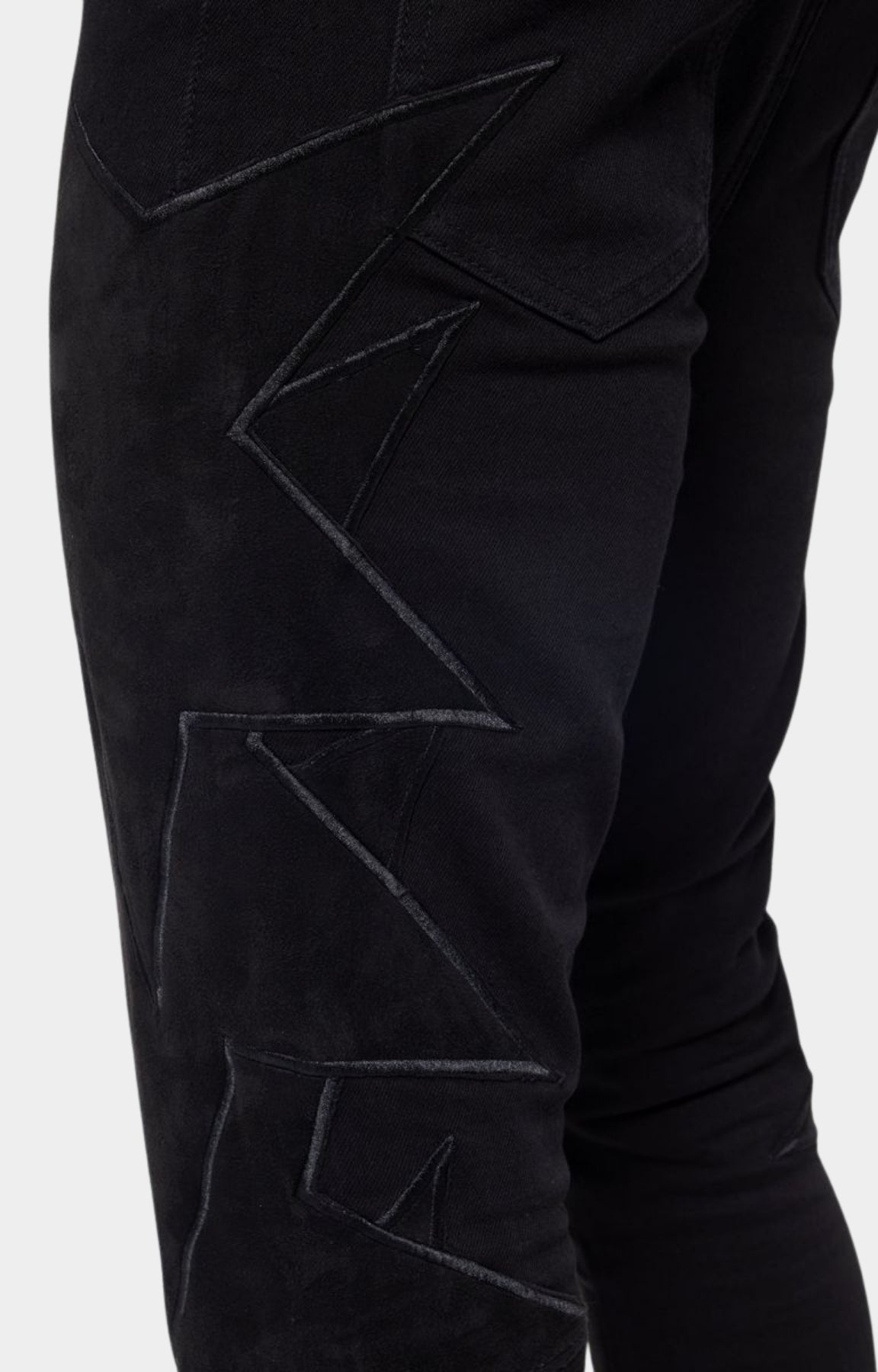 Guapi All Black Stars Stacked Denim
