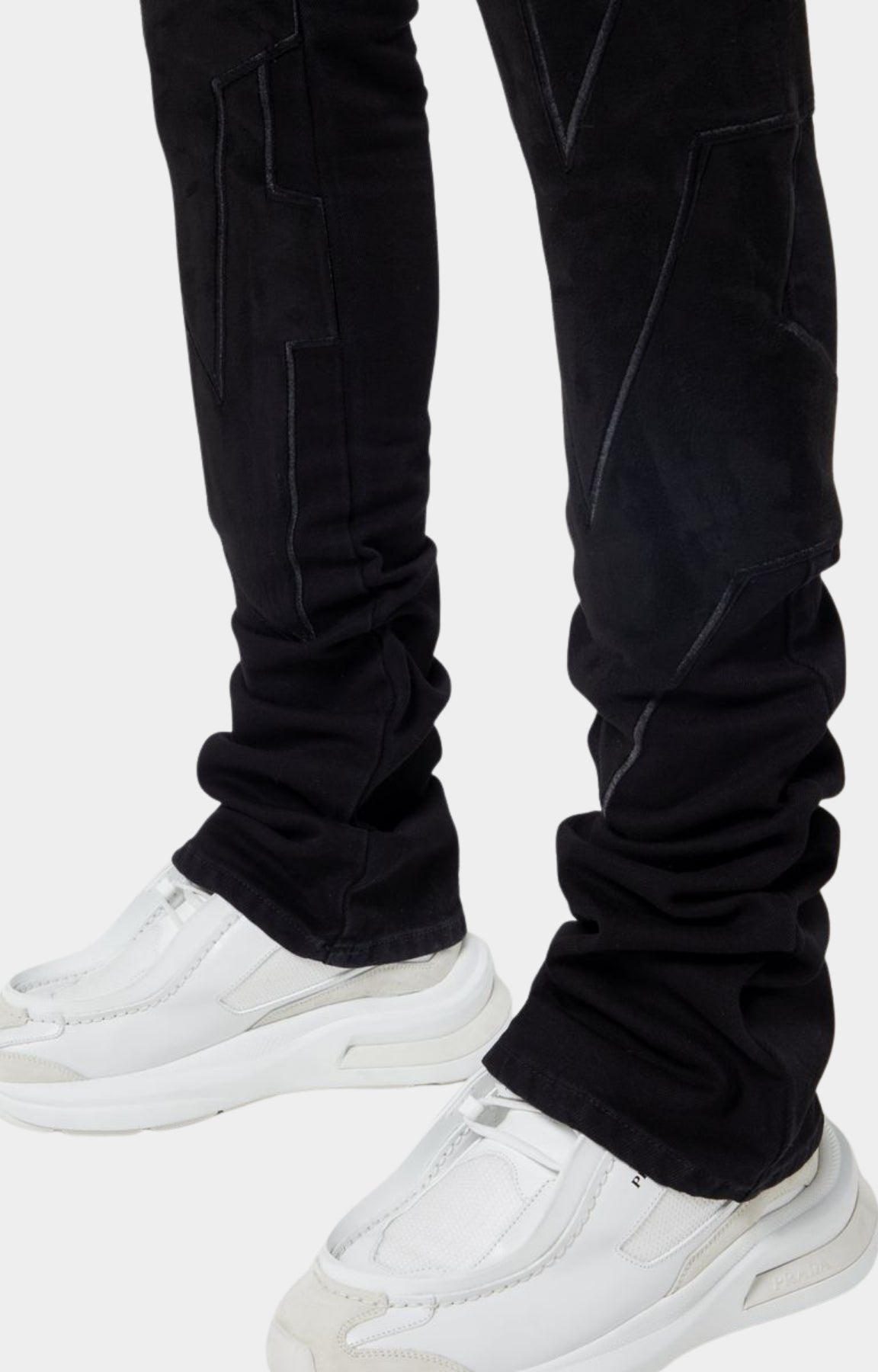 Guapi All Black Stars Stacked Denim