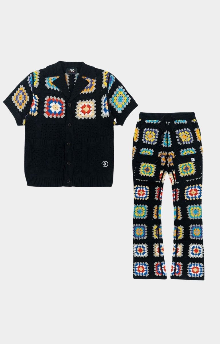 Frost Nuevo Riche Crochet Sweatpants - Black/Multi