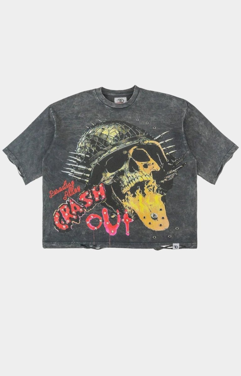 Frost Crash Out Cropped Tee - Rhinestone Grey