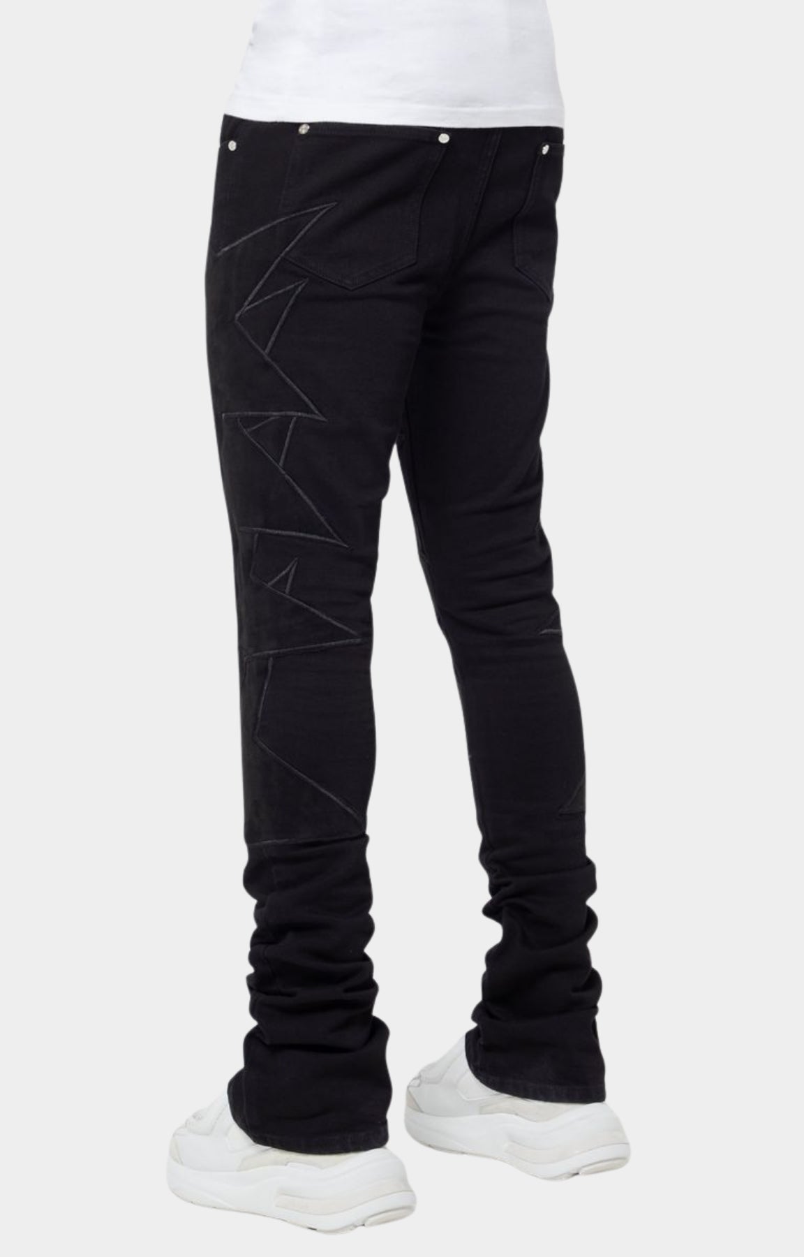 Guapi All Black Stars Stacked Denim