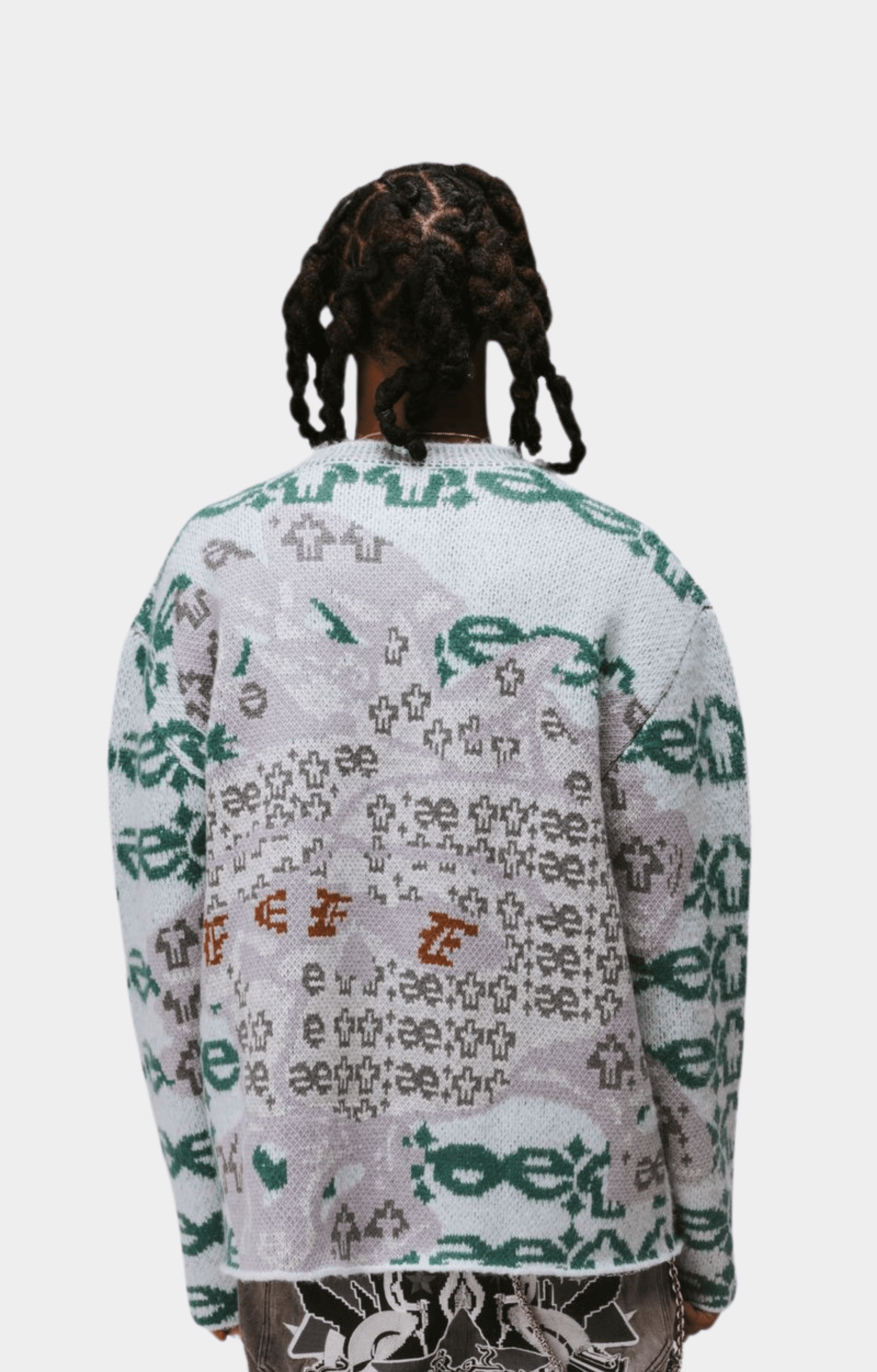 Essence Hard Head Sweater - White/Green