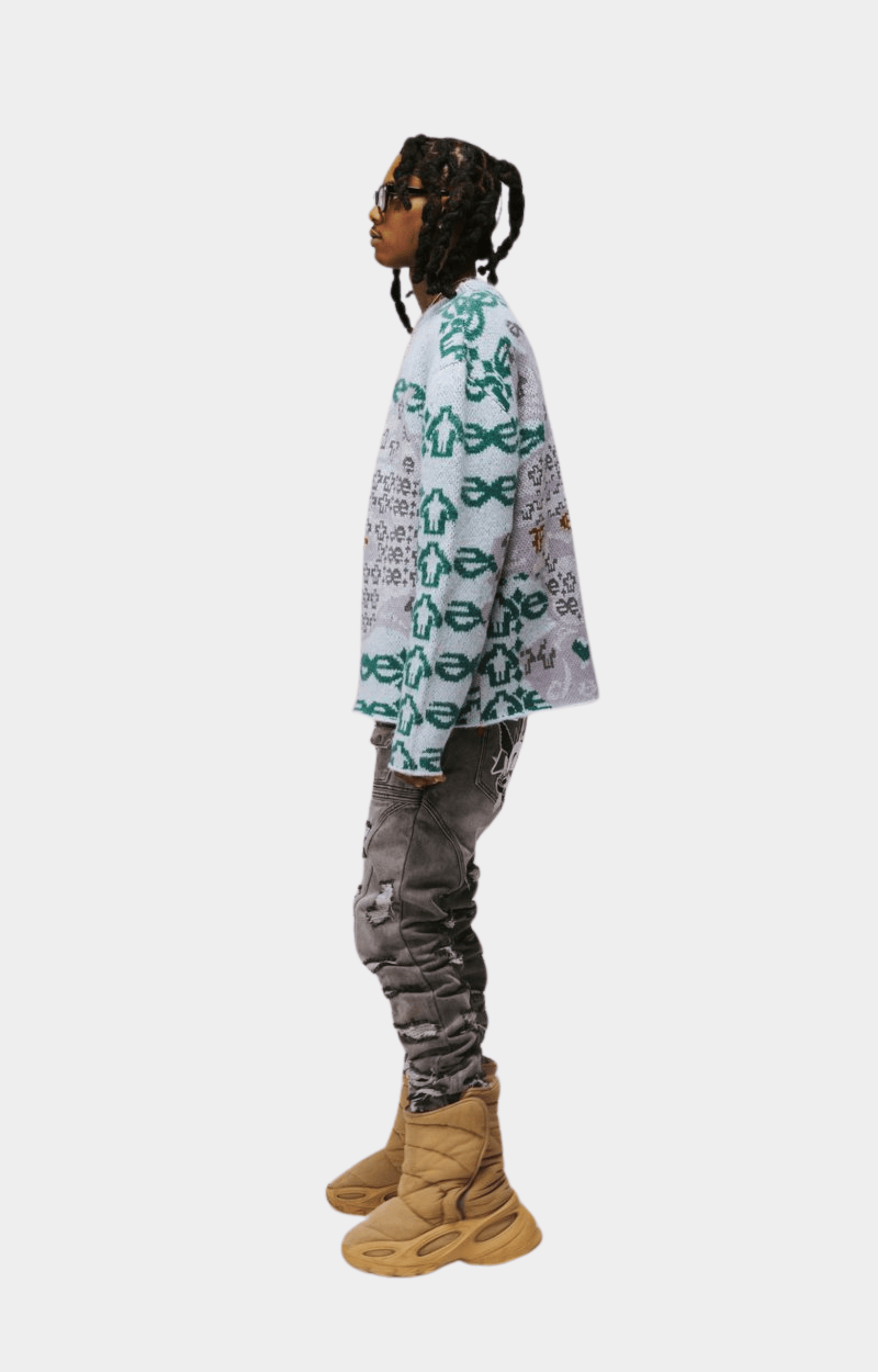 Essence Hard Head Sweater - White/Green
