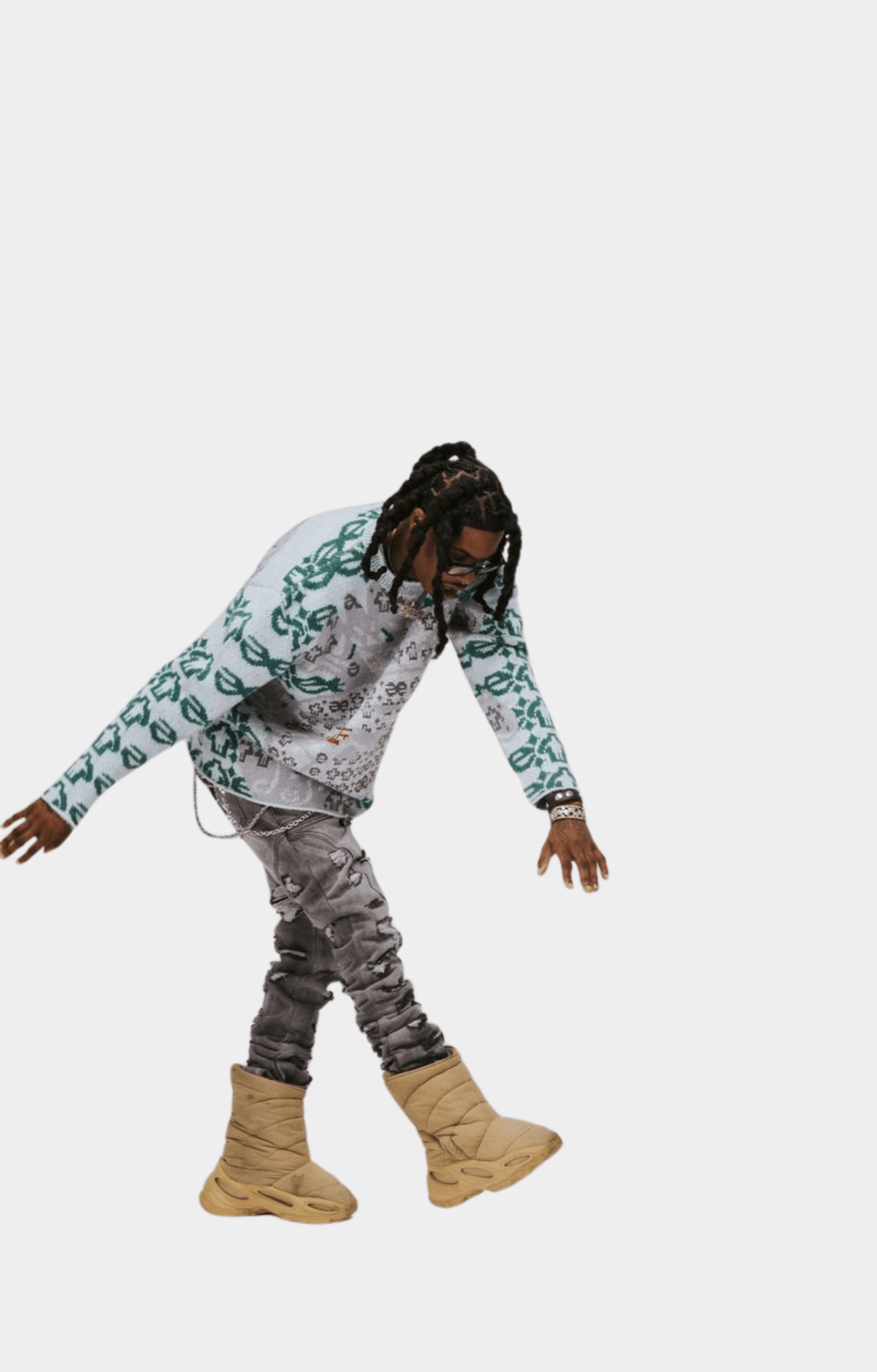 Essence Hard Head Sweater - White/Green