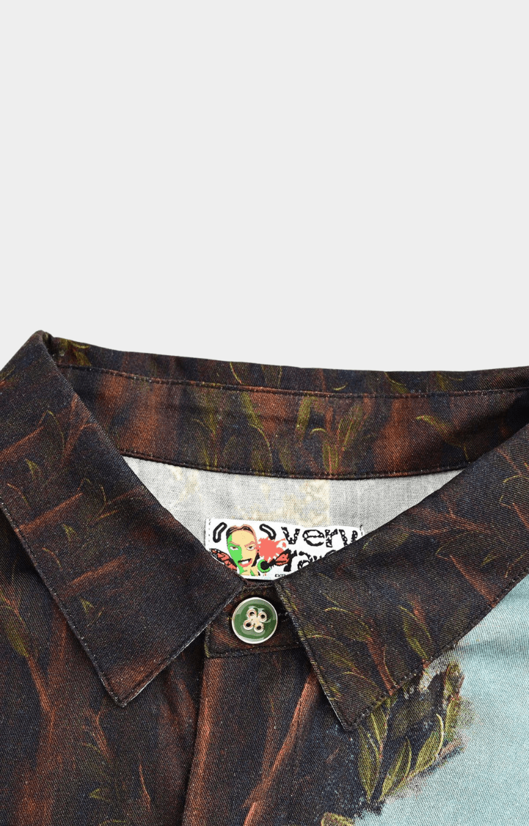 Very Rare War and Peace Themed Art - Black Up Down Shirt