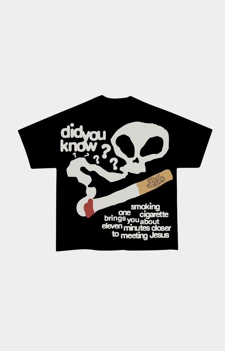 Red Letters - Oversized - Don't Smoke Tee - Black - High Street Brands Co.