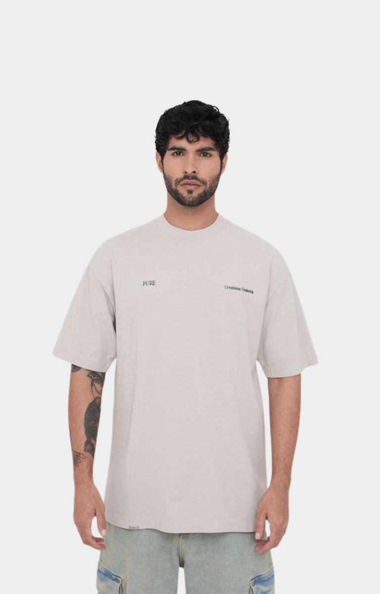 Pure Áurea Taupe Arch T-Shirt - Oversized