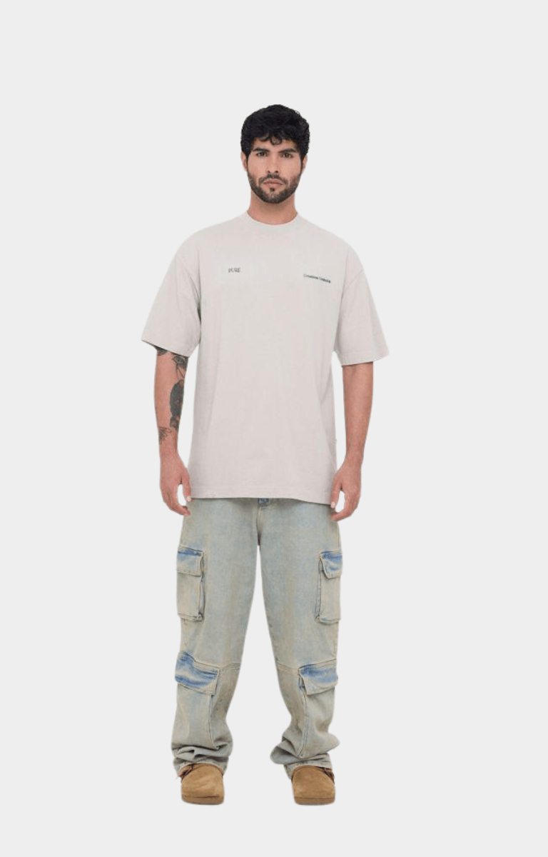 Pure Áurea Taupe Arch T-Shirt - Oversized