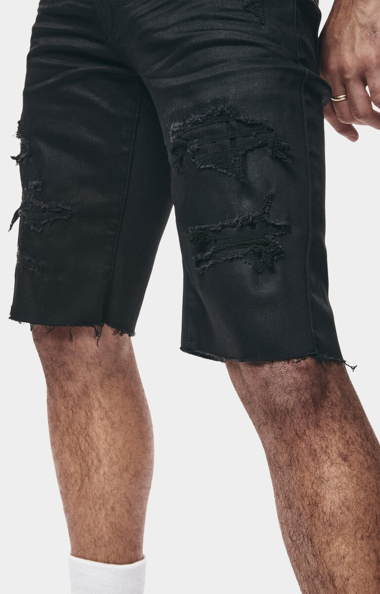 Smoke Rise 'Essential' Denim Shorts (Jet Black)