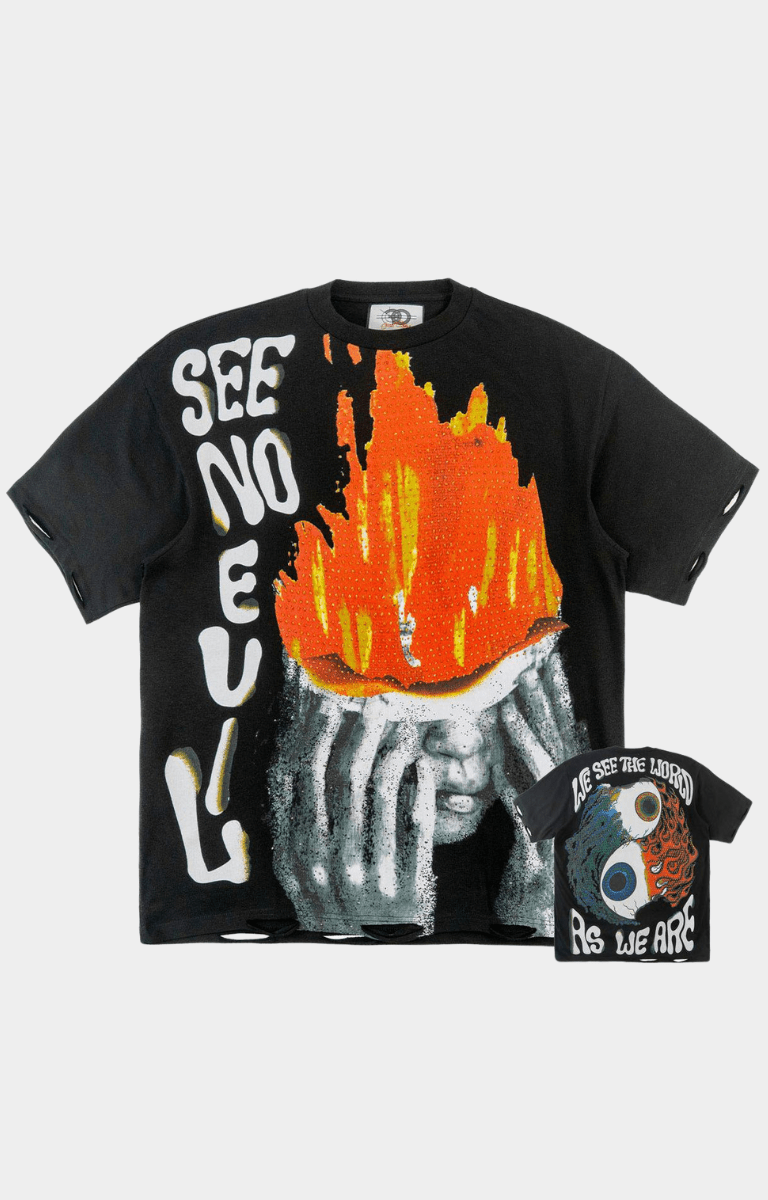 Frost See No Evil Oversized Tee - Black/Orange