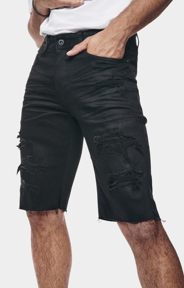 Smoke Rise 'Essential' Denim Shorts (Jet Black)