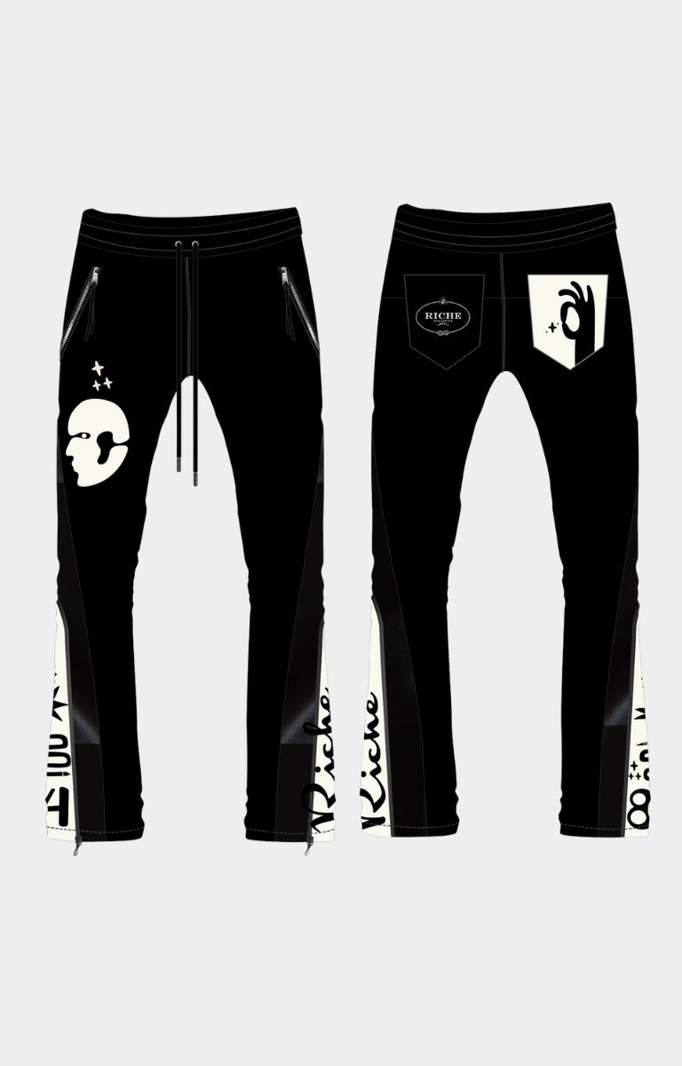 Tribal Colorblock Leather Pants