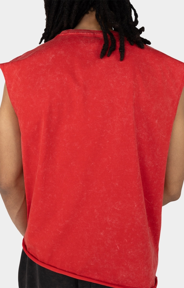 Smoke Rise Graphic Muscle Tank Top - Red