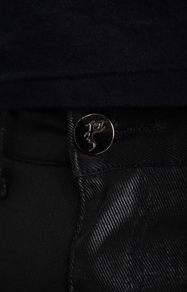Pain Lab Khaki Black Split Stacked Denim
